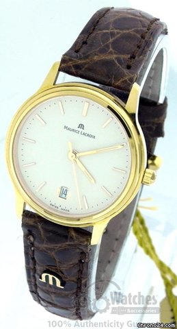 Maurice Lacroix Oro 18K Gold Quartz Date 27mm Watch