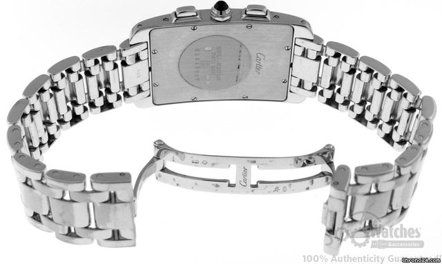 replica Cartier Tank Americaine 2312 18K White Gold Quartz Chronograph Date Watch WATCHES 1 