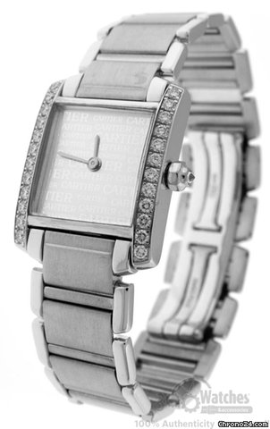 Cartier Tank Francaise Anniversary 2403 18K White Gold Diamond Quartz Watch