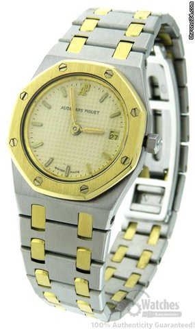 Audemars Piguet Ladies  Royal Oak D65974 Textured Dial Two Tone 24.5mm Watch