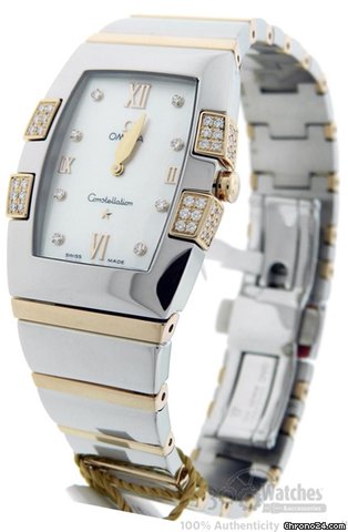 Omega Constellation Quadrella Mother of Pearl Diamond Watch