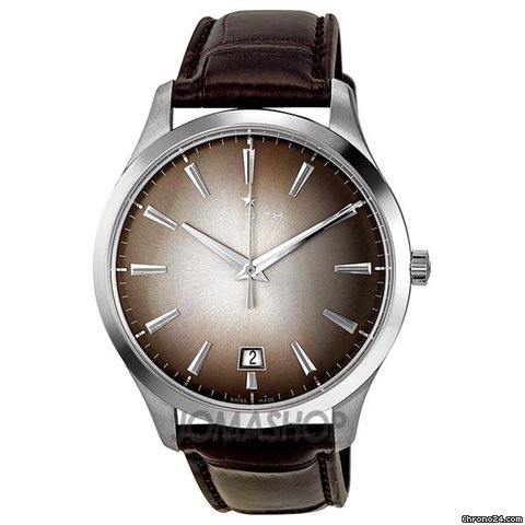 Zenith Captain Palladium Fume Brown Aliigator Mens Watch 03.2020.670/22.C498