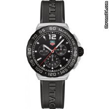 TAG Heuer Formula 1 Chronograph Black Dial Black Rubber Mens Watch CAU1110.FT6024