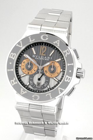 Bulgari Diagono Chronograph mit Wei gold-L��nette (ungetragen)