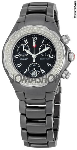 Michele Tahitian Ceramic Black Diamond Ladies Watch MWW12A000005