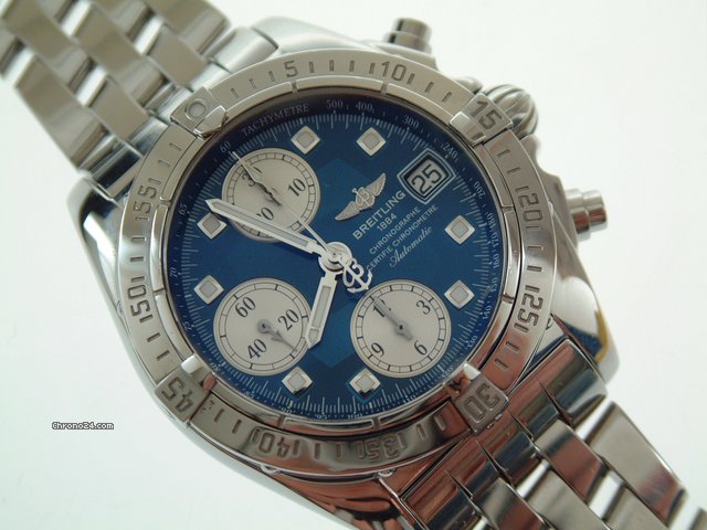 Breitling Chrono Cockpit Stahl mit Pilotband
