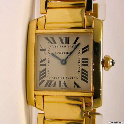 Cartier TANK FRANCAISE PM Gelbgold Damenuhr