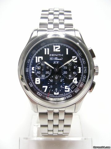 Zenith El Primero "H W" chronographe full steel/complet acier cadran noir/black dial