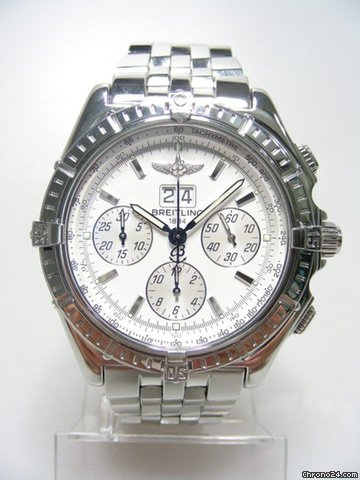 Breitling Crosswind chronographe full steel/complet acier cadran blanc/wihte dial