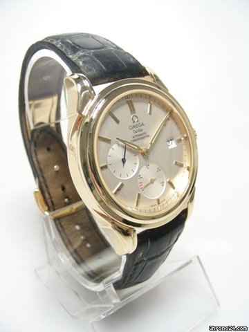 replica Omega De Ville Co-Axial power reserve yellow gold/or jaune cadran silver dial WATCHES 1 