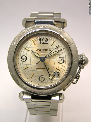 Cartier Pasha C GMT Edelstahl Automatik