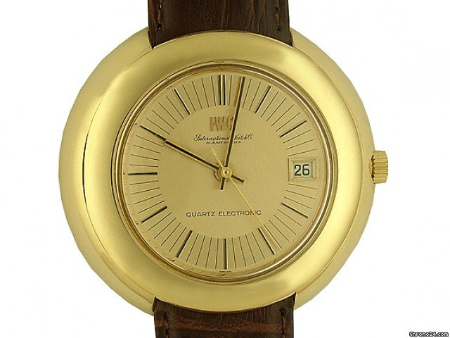 IWC Quarz Electronic 18kt Gelbgold 112g Vintage 45mm