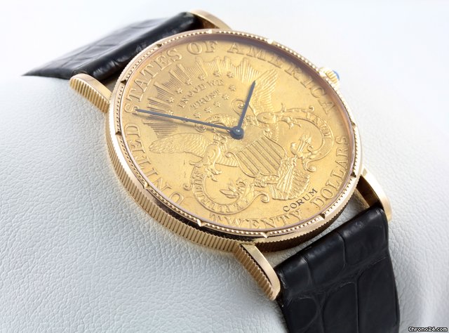 replica Corum 18 KARAT GELBGOLD TWENTY 20 DOLLAR $ COIN WATCH M��NZUHR WATCHES 1 
