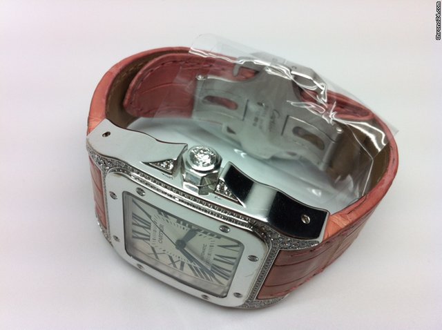 replica Cartier SANTOS 100 White Gold diamonds WATCHES 1 