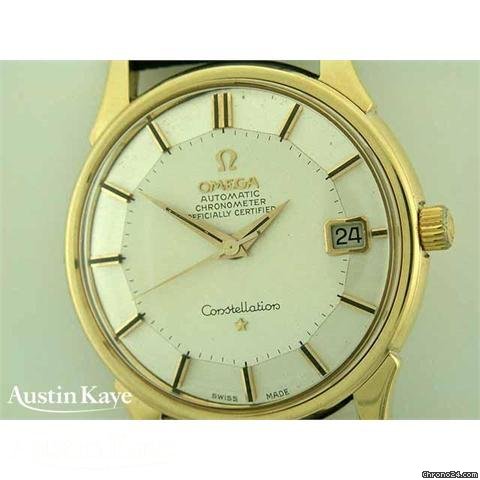 replica Omega Constellation Pie-Pan 18ct gold automatic on strap WATCHES 1 