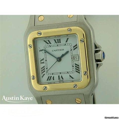 replica Cartier Santos Bi-metal automatic on bracelet WATCHES 1 