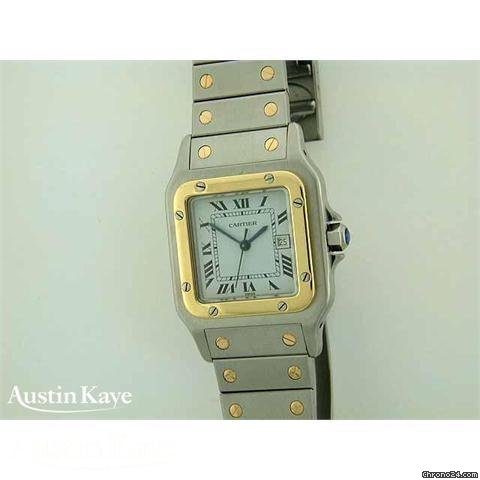 Cartier Santos Bi-metal automatic on bracelet