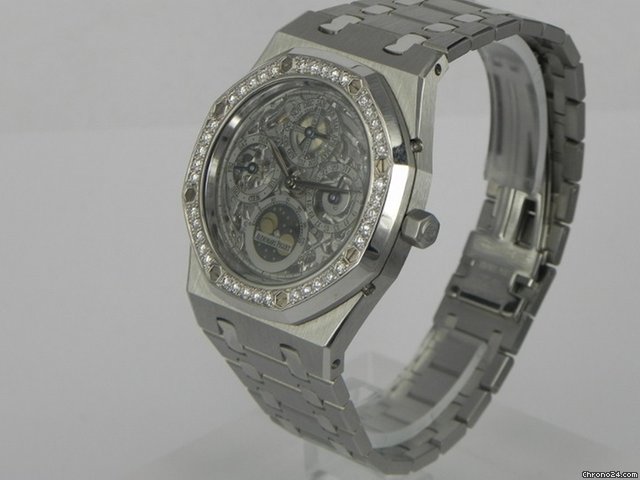 replica Audemars Piguet ROYAL OAK SCHELETRATO ACCIAIO PLATINO GHIERA IN BRILLANTI WATCHES 1 