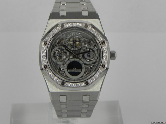 Audemars Piguet ROYAL OAK SCHELETRATO ACCIAIO PLATINO GHIERA IN BRILLANTI
