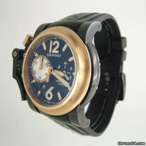 replica Graham CHRONOFiGHTER OVERSiZE BLACK LABEL GOLD BEZEL LiMiTED WATCHES 1