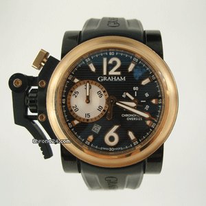 Graham CHRONOFiGHTER OVERSiZE BLACK LABEL GOLD BEZEL LiMiTED