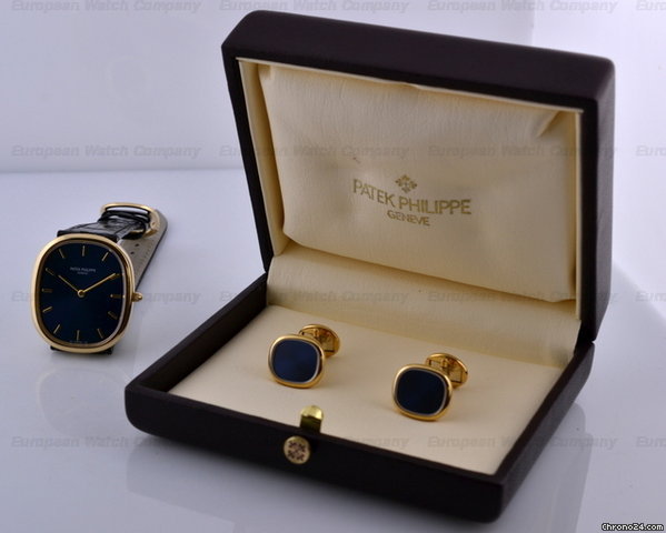 Patek Philippe Golden Ellipse 18K Yellow Gold Blue Dial 35MM