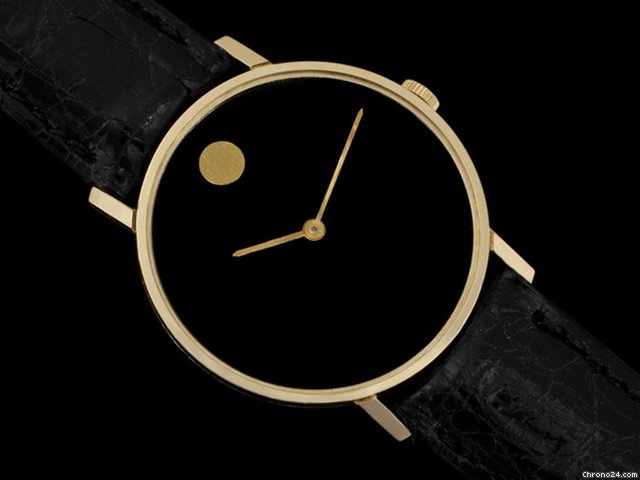 Movado 1971 MOVADO Vintage MUSEUM Watch, MODERN ART Design - 14K GO