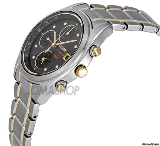 Seiko Grey Dial Two Tone Titanium Mens Watch SNA559 WATCHES 2