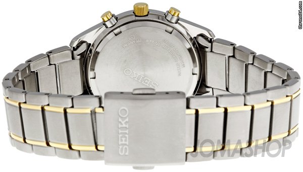 replica Seiko Grey Dial Two Tone Titanium Mens Watch SNA559 WATCHES 1