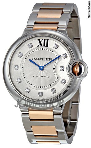 Cartier Ballon Bleu Silver Dial Steel and 18k Rose Gold Unisex Watch WE902031