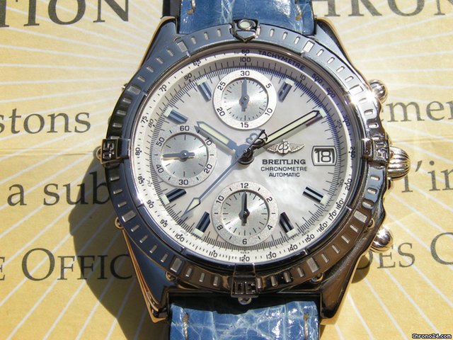 replica Breitling Chronomat GT Perlmutt ZB MOP WG 750/18K Weissgold WATCHES 1 