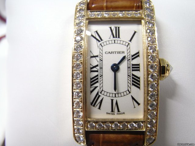 Cartier Tank Americaine 18k Yellow Gold Custom Diamond set