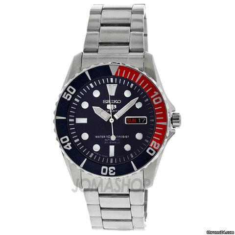 Seiko 5 Dark Blue Dial Stainless Steel Automatic Mens Watch SNZF15J1