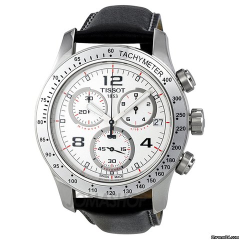 Tissot V8 Chronograph White Dial Stainless Steel Mens Watch T0394171603702