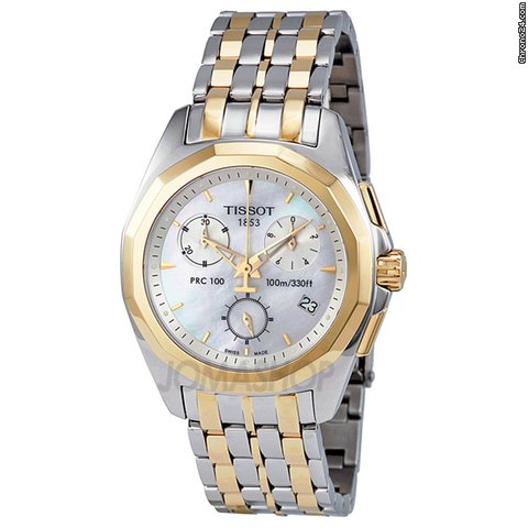 Tissot PRC 100 Chronograph Mother of Pearl Dial Ladies Watch T0082172211100
