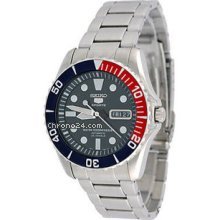 Seiko 5 Blue Dial Stainless Steel Automatic Mens Watch SNZF15