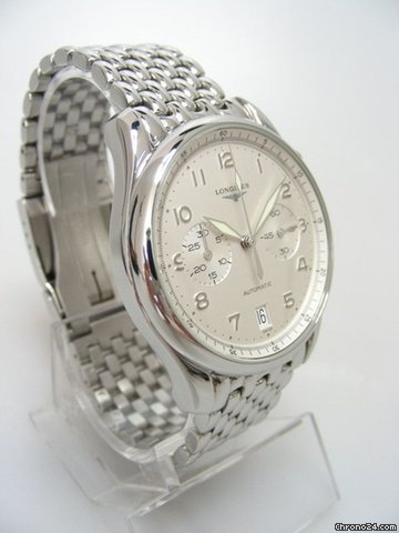 replica Longines Chronographe special series full steel/complet acier cadran silver dial WATCHES 1 
