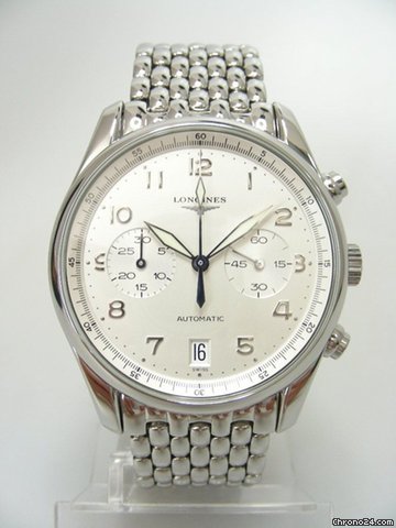 Longines Chronographe special series full steel/complet acier cadran silver dial