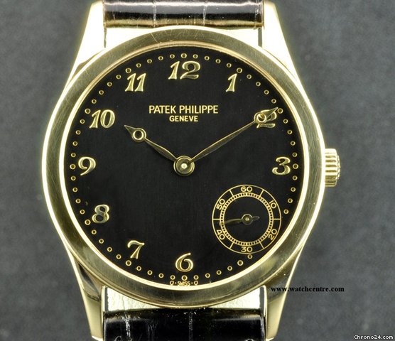 Patek Philippe 18k Y/G Black Dial Calatrava B&P 5026J