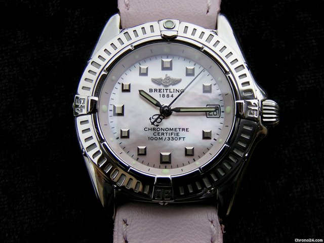 Breitling Callistino Rosa Perlmutt ZB MOP Stahl Leder