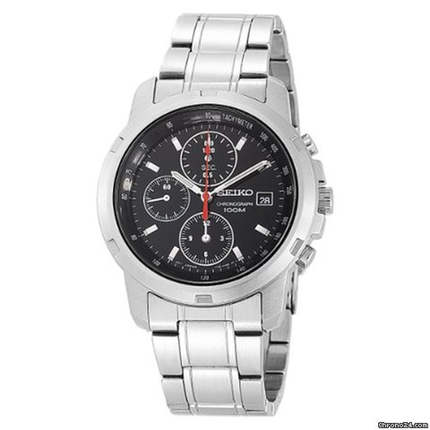 Seiko Chronograph Black Dial Mens Watch SNDB03