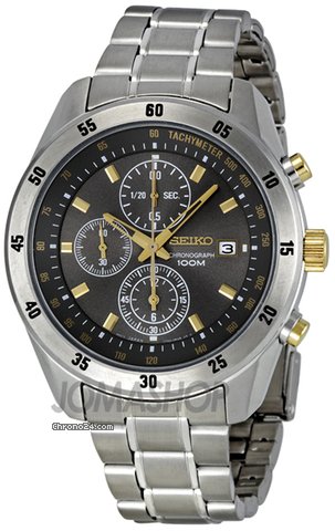 Seiko Chronograph Stainless Steel Black Dial Mens Watch SNDC51