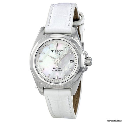 Tissot PRC 100 White Leather Ladies Watch T0080101611100