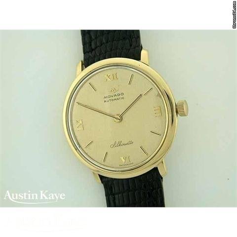 Movado Sillhouette 18ct gold automatic on strap