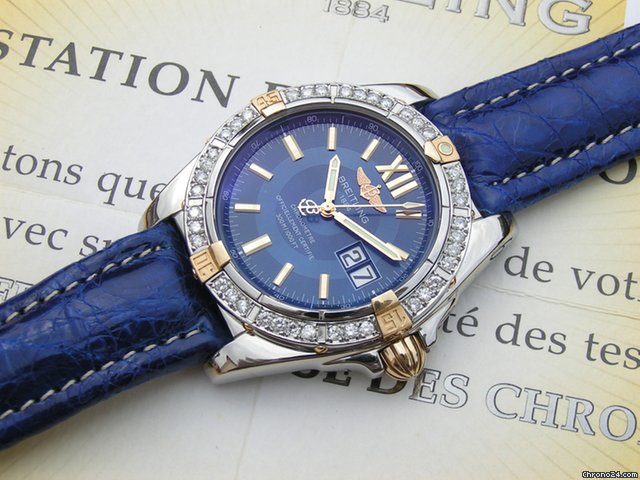 Breitling Cockpit blue dial Brillantl��nette