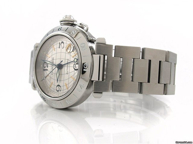 replica Cartier "PASHA C GLOBE 2377" 35 mm Edelstahl Automatik WATCHES 1 