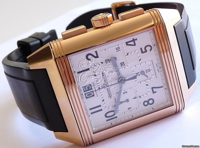 Jaeger-LeCoultre REVERSO SQUADRA PINK GOLD CHRONOGRAPH GMT WATCH