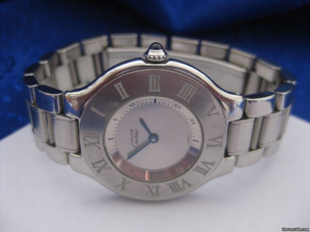 Cartier Must de Cartier 21 in Stahl mit Stahlband Sehr selten