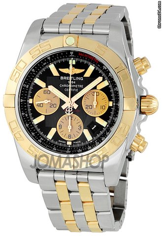 Breitling Chronomat B01 Black Dial Two Tone Mens Watch CB011012-B968TT