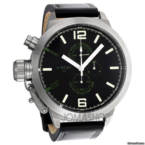 U-Boat Nero Black Dial Leather Strap Mens Watch 960